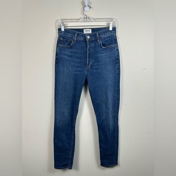 Agolde Women's Nico High Rise Slim in Fixation Medium Wash Button Fly Size 27/4 - Picture 1 of 7